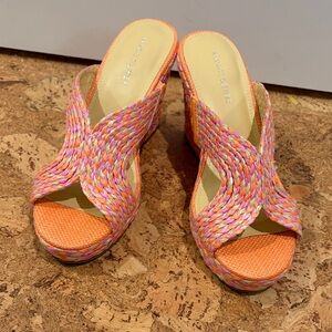 Marc Fisher Multicolor Woven Wedges